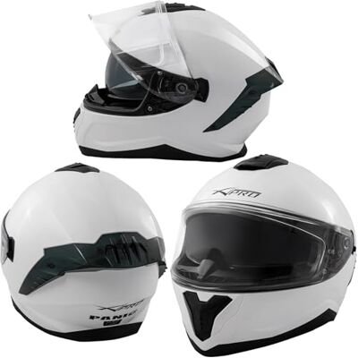 A-pro Casque intégral Moto Scooter Touring Visière intérieure Pare-soleil Voyage Blanc L A-pro Casque intégral Moto Scooter Touring Visière intérieure Pare-soleil Voyage Blanc L