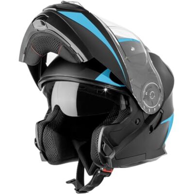 Vinz Busan casque modulable avec visière solaire Homologué ECE 22.06 & compatible PINLOCK Casque de moto intégral Casque moto modulable Tailles XS-XXL Vinz Busan casque modulable avec visière solaire Homologué ECE 22.06 & compatible PINLOCK Casque de moto intégral Casque moto modulable Tailles XS-XXL