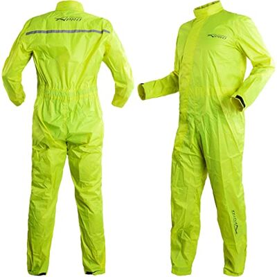 A-pro Combinaison de moto imperméable anti-pluie avec sacoche pliable fluo XL A-pro Combinaison de moto imperméable anti-pluie avec sacoche pliable fluo XL