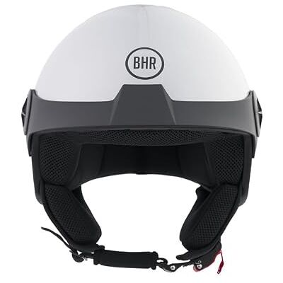 BHR Casque Demi-Jet, Casque Scooter 833 PEAK, Silver, S Homologué ECE 22.06, Léger et Compact, Poids et Dimensions Réduits & Design Minimal, Idéal pour la Ville, Homme et Femme BHR Casque Demi-Jet, Casque Scooter 833 PEAK, Silver, S Homologué ECE 22.06, Léger et Compact, Poids et Dimensions Réduits & Design Minimal, Idéal pour la Ville, Homme et Femme