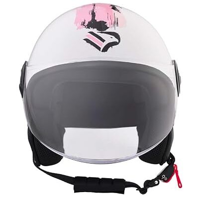 BHR Casque Demi-Jet, Casque Scooter 835 SPECIAL Homologué ECE 22.06, Casque Moto avec Visière Anti-Rayures, Déverrouillage Micrométrique et Coussinets de Joue Amovible BHR Casque Demi-Jet, Casque Scooter 835 SPECIAL Homologué ECE 22.06, Casque Moto avec Visière Anti-Rayures, Déverrouillage Micrométrique et Coussinets de Joue Amovible