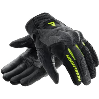 REBELHORN Core Gants moto pour dames, noir/gris/jaune, L REBELHORN Core Gants moto pour dames, noir/gris/jaune, L