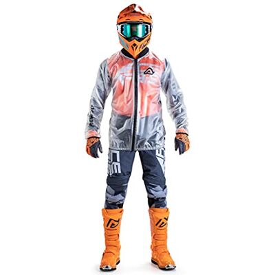 Acerbis 0022174.120.063 Rain Pro Veste transparente 3 vitesses Neutre S, S/M Acerbis 0022174.120.063 Rain Pro Veste transparente 3 vitesses Neutre S, S/M