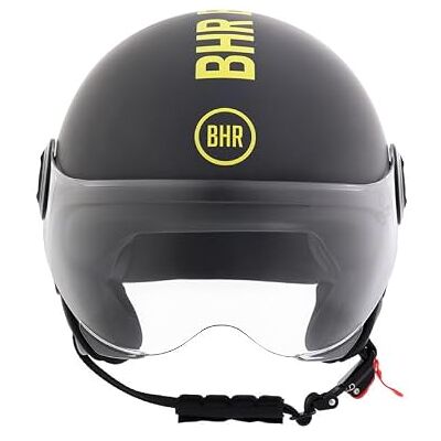 BHR Casque Demi-Jet, Casque Scooter 835 SPECIAL Homologué ECE 22.06, Casque Moto avec Visière Anti-Rayures, Déverrouillage Micrométrique et Coussinets de Joue Amovible BHR Casque Demi-Jet, Casque Scooter 835 SPECIAL Homologué ECE 22.06, Casque Moto avec Visière Anti-Rayures, Déverrouillage Micrométrique et Coussinets de Joue Amovible
