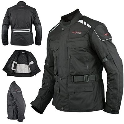 A-pro Veste de moto scooter textile imperméable Touring noir L A-pro Veste de moto scooter textile imperméable Touring noir L