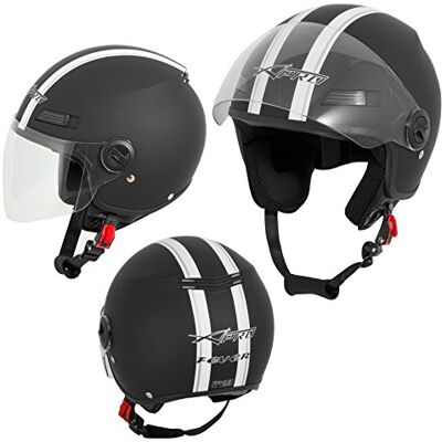 A-pro Casque Jet Scooter Moto Quad Homologué ECE 22-06 Visière Noir Mat M A-pro Casque Jet Scooter Moto Quad Homologué ECE 22-06 Visière Noir Mat M