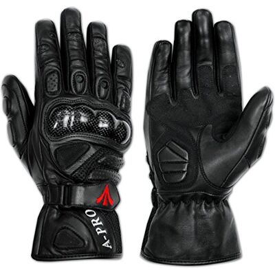 A-pro Gants Motard Moto Scooter Napa Cuir Coque Protections Fibre Route Piste noir XL A-pro Gants Motard Moto Scooter Napa Cuir Coque Protections Fibre Route Piste noir XL