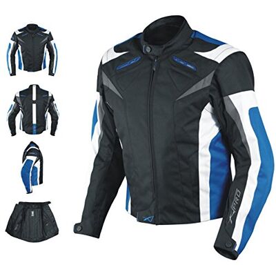 A-pro Moto CE Protections Textile Blouson Manchon Démontable Gilet Termique bleu S A-pro Moto CE Protections Textile Blouson Manchon Démontable Gilet Termique bleu S
