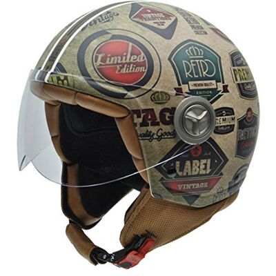 NZI Zeta Retrolabel Casque de Moto - Multicolore - ECE/UN R22.05 - Casque de Moto NZI Zeta Retrolabel Casque de Moto - Multicolore - ECE/UN R22.05 - Casque de Moto