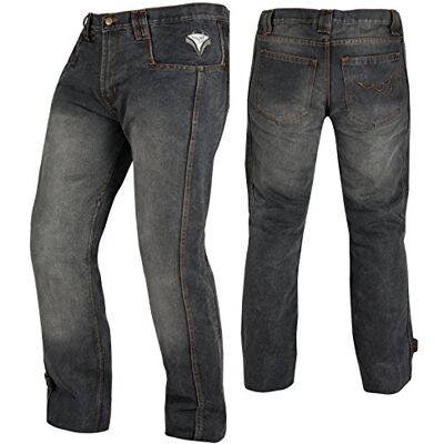 A-pro Pantalon en Jean avec Protections CE pour Moto, Noir, Taille 34 A-pro Pantalon en Jean avec Protections CE pour Moto, Noir, Taille 34