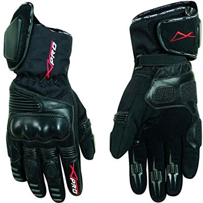 A-pro Gants de moto en cuir professionnel Imperméables Doublure thermique Noir Taille L A-pro Gants de moto en cuir professionnel Imperméables Doublure thermique Noir Taille L