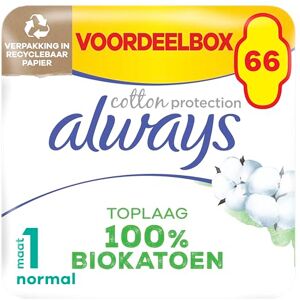 Always Cotton Protection Ultra Normal (Taille 1) Serviettes Avec Ailettes 66X Always Cotton Protection Ultra Normal (Taille 1) Serviettes Avec Ailettes 66X