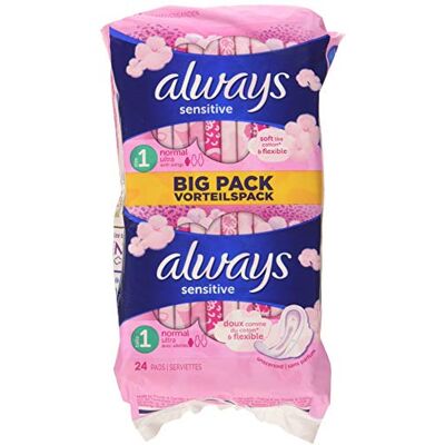 Always Sensitive Normal Ultra Serviettes Hygiéniques Avec Ailettes x24 Always Sensitive Normal Ultra Serviettes Hygiéniques Avec Ailettes x24