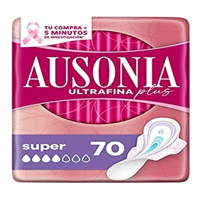 AUSONIA Ultra Plus Lot de 70 serviettes hygiéniques normales avec ailes, protection et arôme léger tout-en-un AUSONIA Ultra Plus Lot de 70 serviettes hygiéniques normales avec ailes, protection et arôme léger tout-en-un