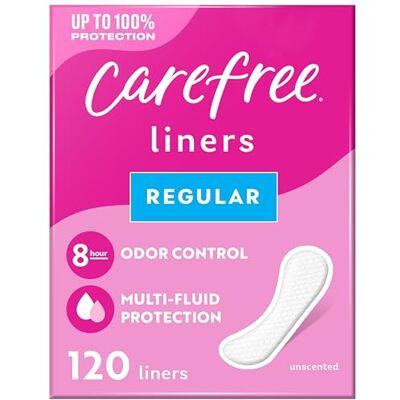 Carefree Acti-Fresh Ultra-Thin Panty Liners, Regular, Unscented 120 Count by Carefree Acti-Fresh Ultra-Thin Panty Liners, Regular, Unscented 120 Count by