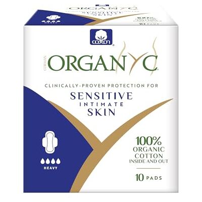Organyc Serviettes Hygiéniques de Nuit avec ailettes – 100% coton bio,10 unités Organyc Serviettes Hygiéniques de Nuit avec ailettes – 100% coton bio,10 unités