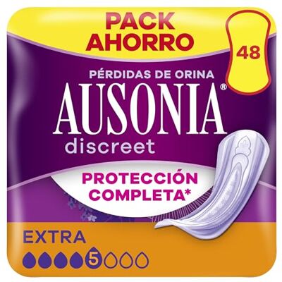 AUSONIA Discreet Lot de 48 serviettes hygiéniques pour perte d'urine pour femme Protection complète Discrétion incroyable AUSONIA Discreet Lot de 48 serviettes hygiéniques pour perte d'urine pour femme Protection complète Discrétion incroyable