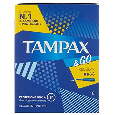 Tampax & Go Lot de 18 tampons classiques Tampax & Go Lot de 18 tampons classiques