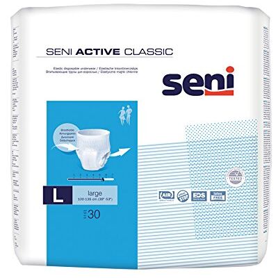 Seni 14743 Active Classic Large Lot de 30 couches-culottes de 5,5 gouttes pour tour de ventre de 100 à 135 cm Seni 14743 Active Classic Large Lot de 30 couches-culottes de 5,5 gouttes pour tour de ventre de 100 à 135 cm