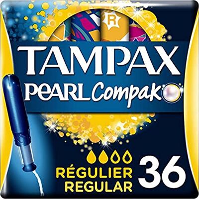 Tampax Compak Pearl Standard avec applicateur, protection et discrétion, 36 u Tampax Compak Pearl Standard avec applicateur, protection et discrétion, 36 u