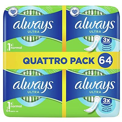 Always Ultra Serviettes Hygiéniques, Normal 64 Pièces Always Ultra Serviettes Hygiéniques, Normal 64 Pièces