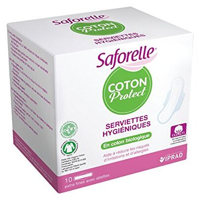 Saforelle COTON Protect Serviettes Hygiéniques en coton Biologiques Lot de 2 x 10 serviettes Saforelle COTON Protect Serviettes Hygiéniques en coton Biologiques Lot de 2 x 10 serviettes