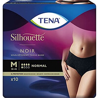 TENA Sous-Vêtements Silhouette Taille Basse Noir M TENA Sous-Vêtements Silhouette Taille Basse Noir M