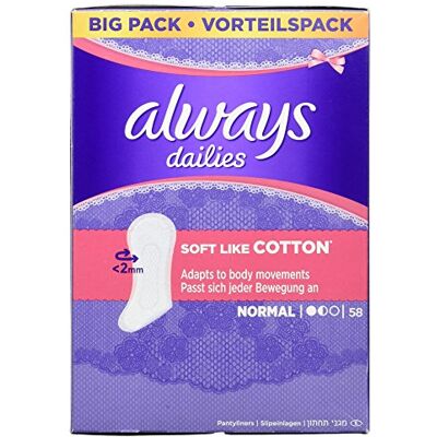 Always Soft Like Cotton Normal Lot de 58 protège-slips Always Soft Like Cotton Normal Lot de 58 protège-slips