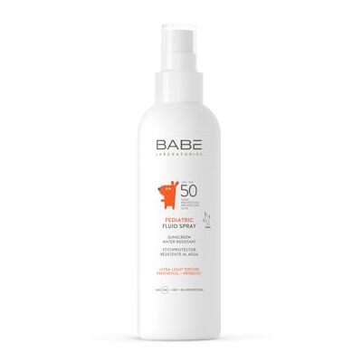 LABORATORIOS BABE Laboratorios Babé Pediatric Fluid Spray SPF 50 Protection solaire pour enfants Protection UVA UVB IR-A HEV Idéal pour les bébés et les enfants à peau sensible Résistant à l'eau LABORATORIOS BABE Laboratorios Babé Pediatric Fluid Spray SPF 50 Protection solaire pour enfants Protection UVA UVB IR-A HEV Idéal pour les bébés et les enfants à peau sensible Résistant à l'eau