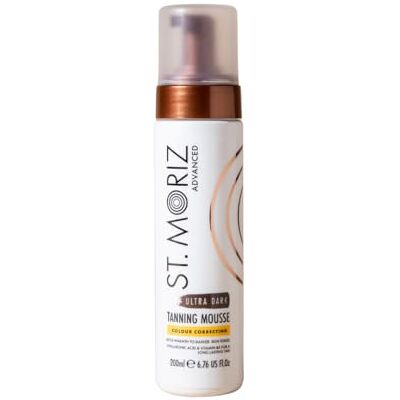 ST. MORIZ St Moriz Advanced Color Correcting Mousse bronzante ultra foncée Avec acide hyaluronique, vitamine B5 et bienfaits avancés pour les soins de la peau Ajoute de la chaleur aux teints profonds Faux ST. MORIZ St Moriz Advanced Color Correcting Mousse bronzante ultra foncée Avec acide hyaluronique, vitamine B5 et bienfaits avancés pour les soins de la peau Ajoute de la chaleur aux teints profonds Faux