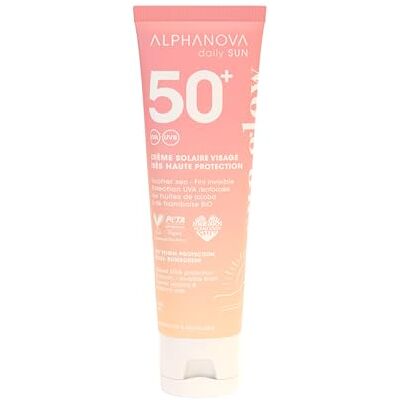 Alphanova DAILY SUN Crème Solaire Visage SPF50+ SUN GLOW naturelle protection renforcée protection anti-rides écoresponsable 50ml Alphanova DAILY SUN Crème Solaire Visage SPF50+ SUN GLOW naturelle protection renforcée protection anti-rides écoresponsable 50ml