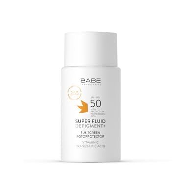 LABORATORIOS BABE LABORATORIOS BABÉ Super Fluid Depigment+ Photoprotecteur SPF 50 Crème solaire visage anti-taches Résistant à l'eau Tous types de peau Contre les dommages solaires et photovieillissement LABORATORIOS BABE LABORATORIOS BABÉ Super Fluid Depigment+ Photoprotecteur SPF 50 Crème solaire visage anti-taches Résistant à l'eau Tous types de peau Contre les dommages solaires et photovieillissement