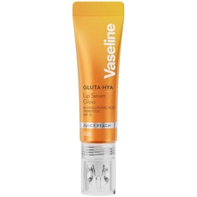 Vaseline Gloss Gluta-Hya Juicy Peach, sérum de soin pour les lèvres à l'acide hyaluronique et à la technologie GlutaGlow, teinté et protecteur, protection solaire SPF 15, (Juicy Peach 1 x 10ml) Vaseline Gloss Gluta-Hya Juicy Peach, sérum de soin pour les lèvres à l'acide hyaluronique et à la technologie GlutaGlow, teinté et protecteur, protection solaire SPF 15, (Juicy Peach 1 x 10ml)