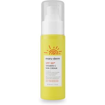 maru.derm Crème Solaire SPF 50+ Vitamine C 50 ML Écran Solaire Illuminant Visage avec Filtres de Nouvelle Génération, Protection Antioxydante maru.derm Crème Solaire SPF 50+ Vitamine C 50 ML Écran Solaire Illuminant Visage avec Filtres de Nouvelle Génération, Protection Antioxydante