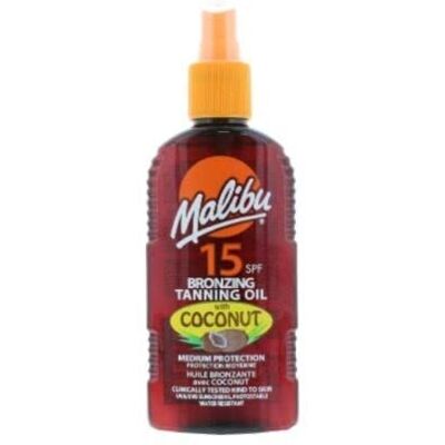 Crimson Kangaroo Fragrances Malibu Lot de 2 flacons d'huile bronzante SPF 15 avec écran solaire noix de coco 200 ml Crimson Kangaroo Fragrances Malibu Lot de 2 flacons d'huile bronzante SPF 15 avec écran solaire noix de coco 200 ml
