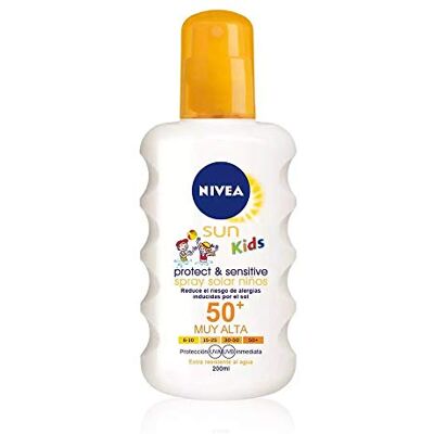 Sun Nivea Niños Spray Sensitive Protección Muy Alta, FP 50+, 200 ml Sun Nivea Niños Spray Sensitive Protección Muy Alta, FP 50+, 200 ml