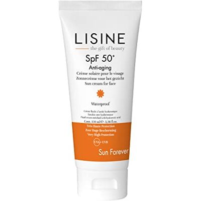 LISINE Crème Solaire Anti-Aging Haute Protection pour le Corps et Visage SPF50+ Résistante à l’Eau pour Peaux Matures 100 ml Hydratante et non Grasse LISINE Crème Solaire Anti-Aging Haute Protection pour le Corps et Visage SPF50+ Résistante à l’Eau pour Peaux Matures 100 ml Hydratante et non Grasse