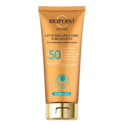 BIOPOINT Solaire Lait Solaire Corps Sublimant SPF 50 avec Accélérateur de Bronzage, Action Antioxydante et Hydratante, Donne une Peau Dorée et Lumineuse, 200 ml BIOPOINT Solaire Lait Solaire Corps Sublimant SPF 50 avec Accélérateur de Bronzage, Action Antioxydante et Hydratante, Donne une Peau Dorée et Lumineuse, 200 ml