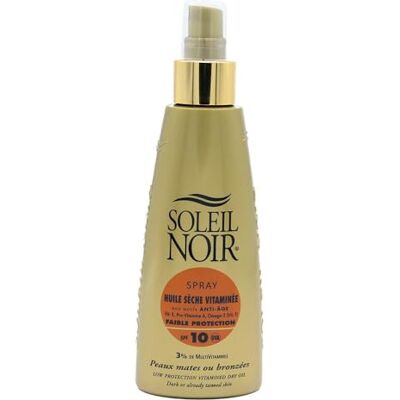 Soleil Noir Huile Sèche Vitaminée SPF10 Faible Protection Peaux Mates et Bronzées Vitamines et Huiles Nobles Fabrication Française Flacon Pompe, 150 ml Soleil Noir Huile Sèche Vitaminée SPF10 Faible Protection Peaux Mates et Bronzées Vitamines et Huiles Nobles Fabrication Française Flacon Pompe, 150 ml