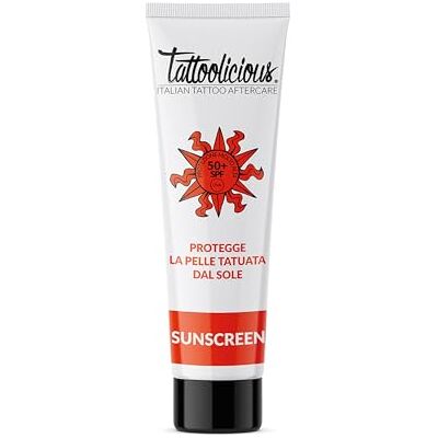 TATTOOLICIOUS SUNSCREEN 50+ SPF Protection solaire de tatouage avec formule anti-décoloration et actifs biologiques 30 ml TATTOOLICIOUS SUNSCREEN 50+ SPF Protection solaire de tatouage avec formule anti-décoloration et actifs biologiques 30 ml