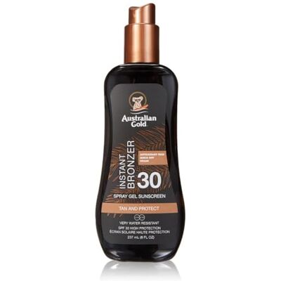 Australian Gold Sunscreen Spray Gel w. Instant Bronzer 237 ml SPF 30 Australian Gold Sunscreen Spray Gel w. Instant Bronzer 237 ml SPF 30