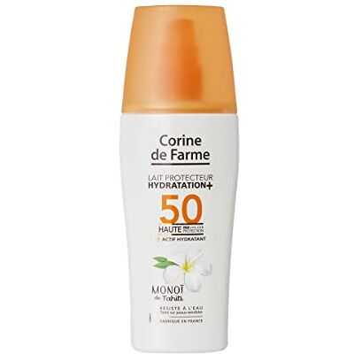 Corine de Farme Lait Protecteur Hydratation+ SPF50 Protection UVA-UVB Crème Solaire Hydratante, Sans Paraben, Résiste à l’Eau Monoï de Tahiti 150 ml Corine de Farme Lait Protecteur Hydratation+ SPF50 Protection UVA-UVB Crème Solaire Hydratante, Sans Paraben, Résiste à l’Eau Monoï de Tahiti 150 ml