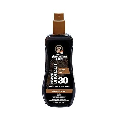 Australian Gold Sunscreen Spray Gel w. Instant Bronzer 237 ml SPF 30 Australian Gold Sunscreen Spray Gel w. Instant Bronzer 237 ml SPF 30