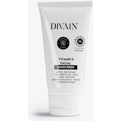 DIVAIN Crème solaire à la vitamine E SPF50+ 50ml Haute Protection UVA/UVB, Texture Légère, Absorption Rapide, Antioxydant Vegan .Care DIVAIN Crème solaire à la vitamine E SPF50+ 50ml Haute Protection UVA/UVB, Texture Légère, Absorption Rapide, Antioxydant Vegan .Care