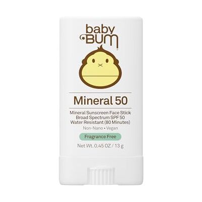 Sun Baby Bum Mineral SPF 50 Bâton de crème solaire – Conforme à la loi Hawaï 104 (sans octinoxate ni oxybenzone) – Protection du visage et du corps UVA/UVB – Non parfumé pour les peaux sensibles Sun Baby Bum Mineral SPF 50 Bâton de crème solaire – Conforme à la loi Hawaï 104 (sans octinoxate ni oxybenzone) – Protection du visage et du corps UVA/UVB – Non parfumé pour les peaux sensibles