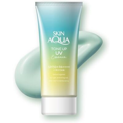 SKIN AQUA Rohto Sunscreen Tone Up UV Essence 80g SPF50+/PA++++- Mint Green… SKIN AQUA Rohto Sunscreen Tone Up UV Essence 80g SPF50+/PA++++- Mint Green…