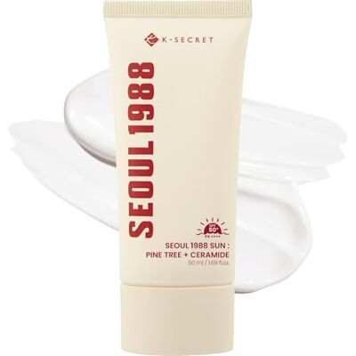 k-secret KSECRET Seoul 1988 Sun Crème Solaire Visage SPF 50 avec Extrait de Pin et Céramides – Haute Protection, Texture Légère, Hydratante, 50 ml k-secret KSECRET Seoul 1988 Sun Crème Solaire Visage SPF 50 avec Extrait de Pin et Céramides – Haute Protection, Texture Légère, Hydratante, 50 ml