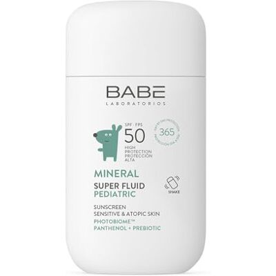 LABORATORIOS BABE Laboratorios Babé Super Fluid Minéral Pediatric SPF 50 Protection solaire pour enfant 100% minéral Haute protection SPF 50 Spécial pour peaux sensibles et atopiques LABORATORIOS BABE Laboratorios Babé Super Fluid Minéral Pediatric SPF 50 Protection solaire pour enfant 100% minéral Haute protection SPF 50 Spécial pour peaux sensibles et atopiques