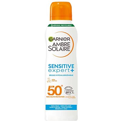 Garnier Ambre Solaire Sensitive Expert + Adulte Brume protectrice très haute protection hypoallergénique FPS50+ Garnier Ambre Solaire Sensitive Expert + Adulte Brume protectrice très haute protection hypoallergénique FPS50+