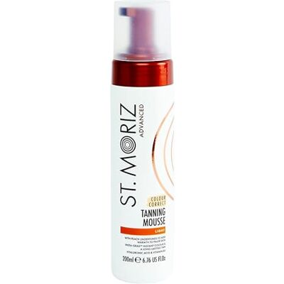 ST. MORIZ St Moriz Advanced Color Correcting Mousse bronzante légère Avec acide hyaluronique, vitamine B5 et bienfaits avancés pour les soins de la peau Ajoute de la chaleur aux peaux claires Mousse ST. MORIZ St Moriz Advanced Color Correcting Mousse bronzante légère Avec acide hyaluronique, vitamine B5 et bienfaits avancés pour les soins de la peau Ajoute de la chaleur aux peaux claires Mousse